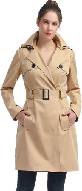 BGSD Women Gabby Waterproof Hooded Trench Coat - Regular & Plus Size