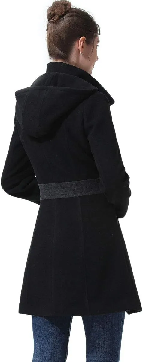 BGSD Women Ivy Wool Blend Hooded Colorblock Walking Coat (Also available in Plus Size and Petite)