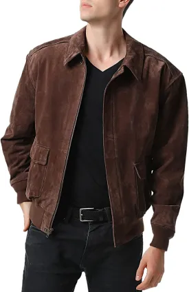 Landing Leathers Men Air Force A-2 Leather Flight Bomber Jacket (Also available in Big & Tall)