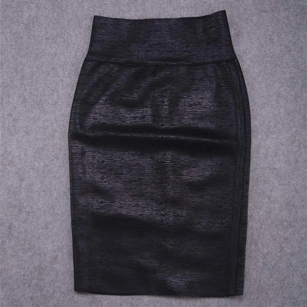 Leather Midi-Calf Party Pencil Skirt