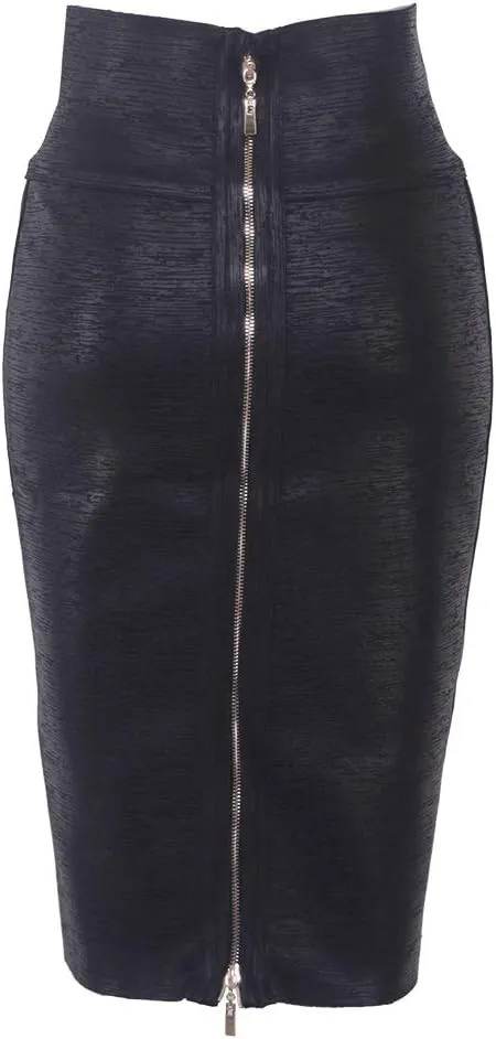 Leather Midi-Calf Party Pencil Skirt