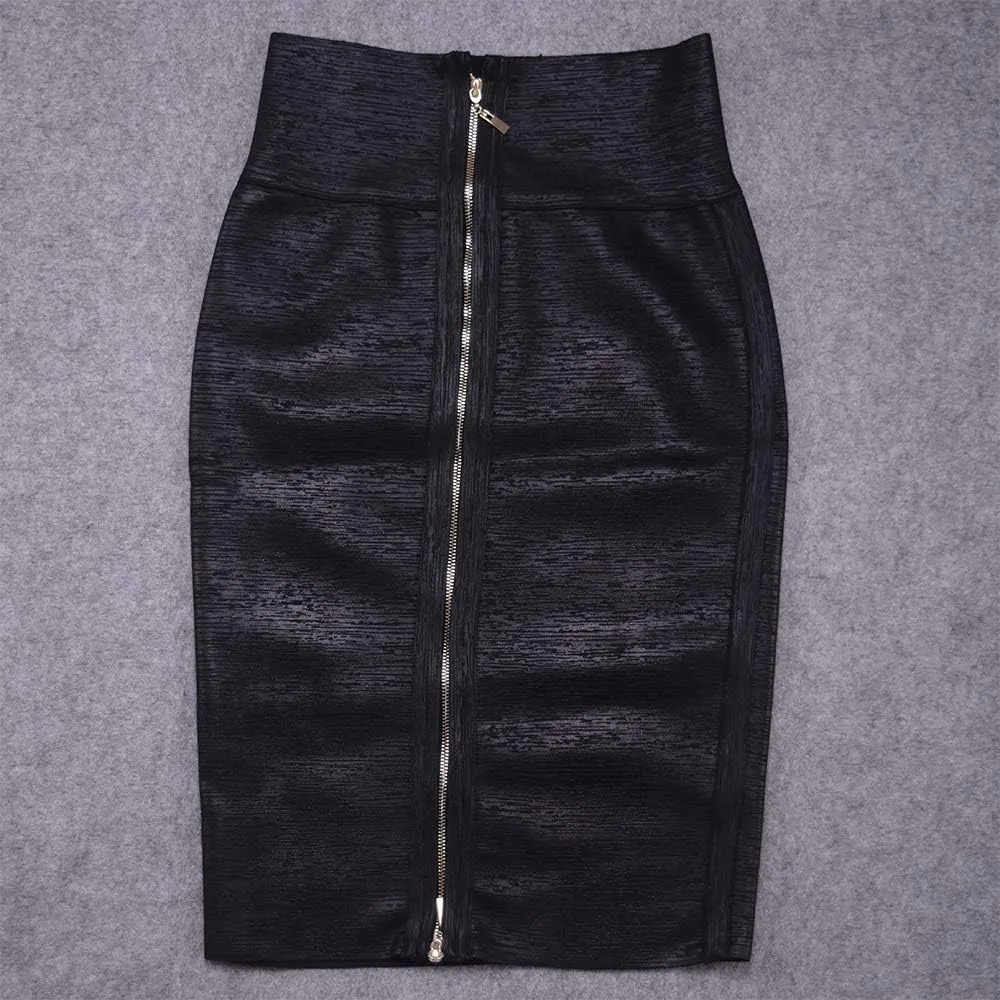 Leather Midi-Calf Party Pencil Skirt