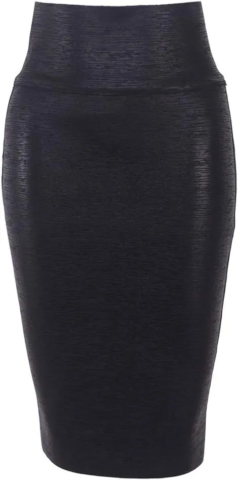 Leather Midi-Calf Party Pencil Skirt