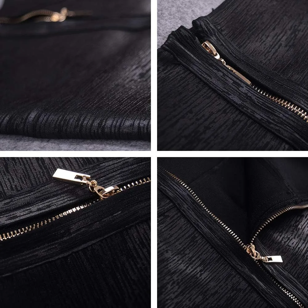 Leather Midi-Calf Party Pencil Skirt