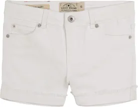 Lucky Brand Girls' Cuffed Jean Shorts, Stretch Denim with 5 Pockets, Mid to High Rise Waist