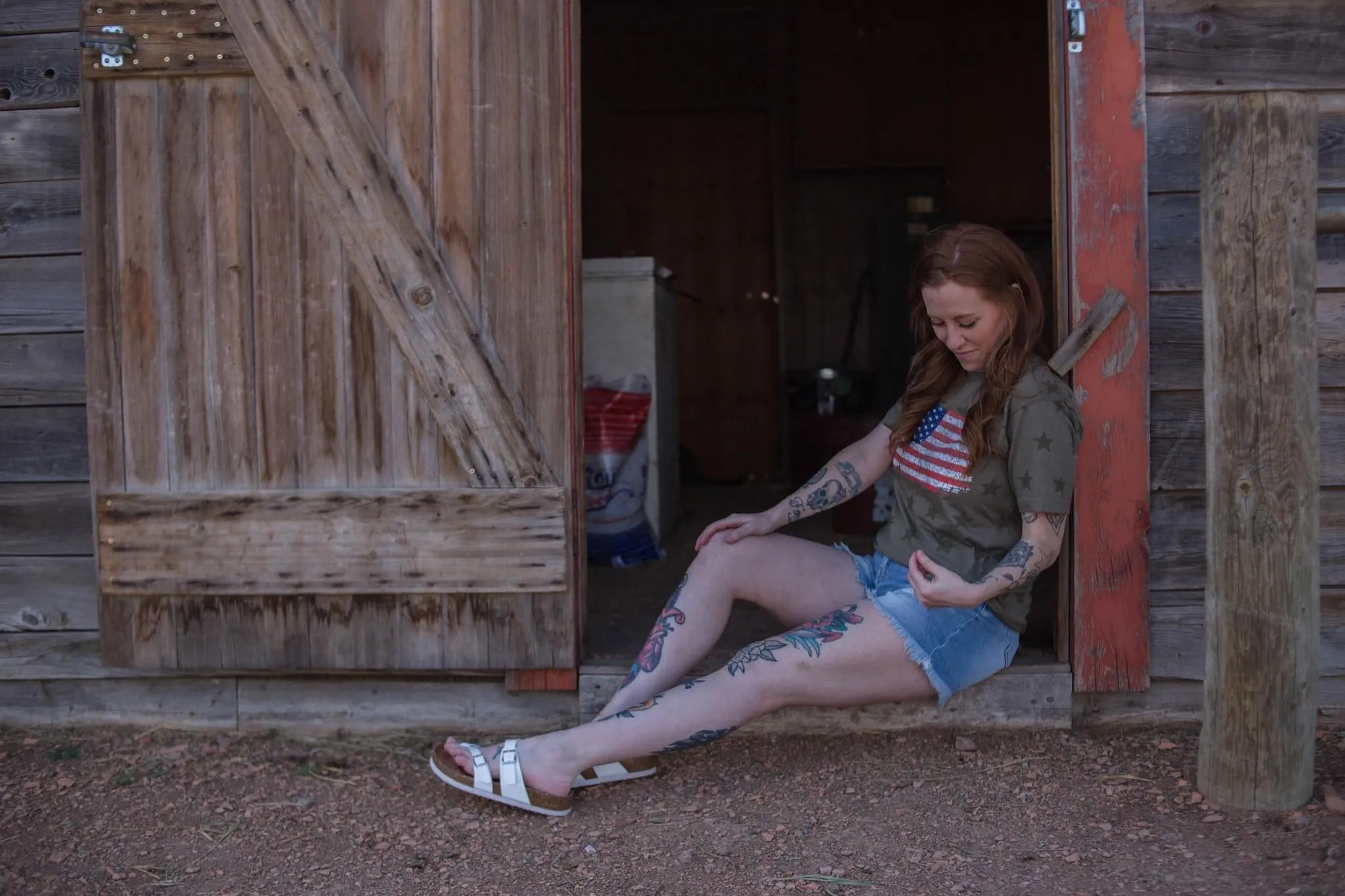 Merica, stars   flag tee