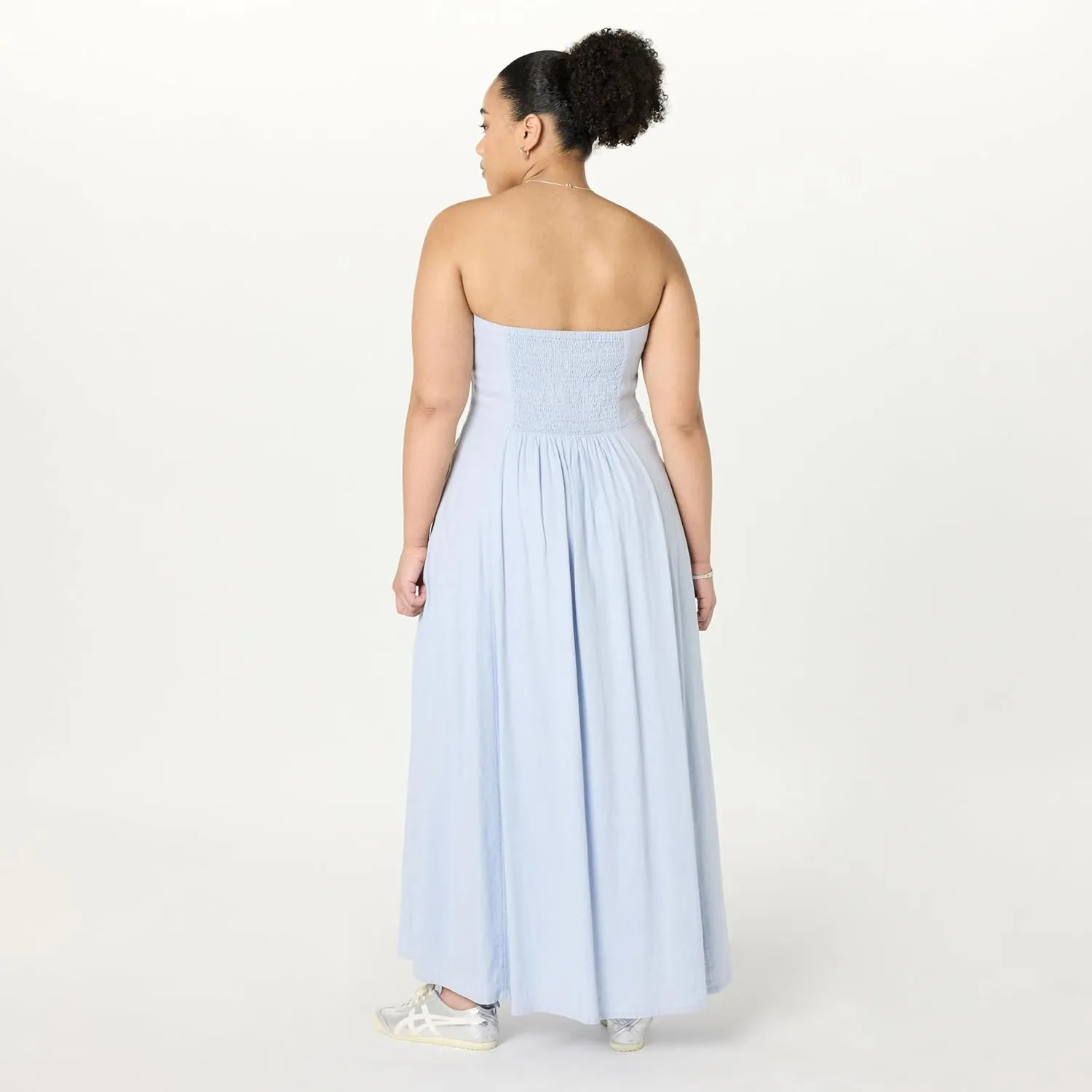 The Drop Women's Carlota Strapless Linen Maxi Dress