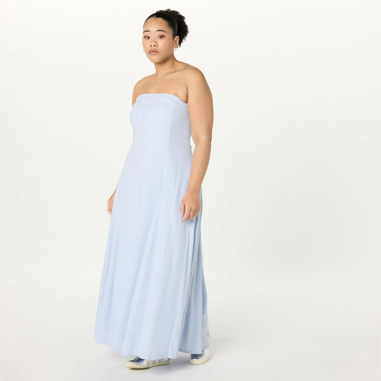 The Drop Women's Carlota Strapless Linen Maxi Dress