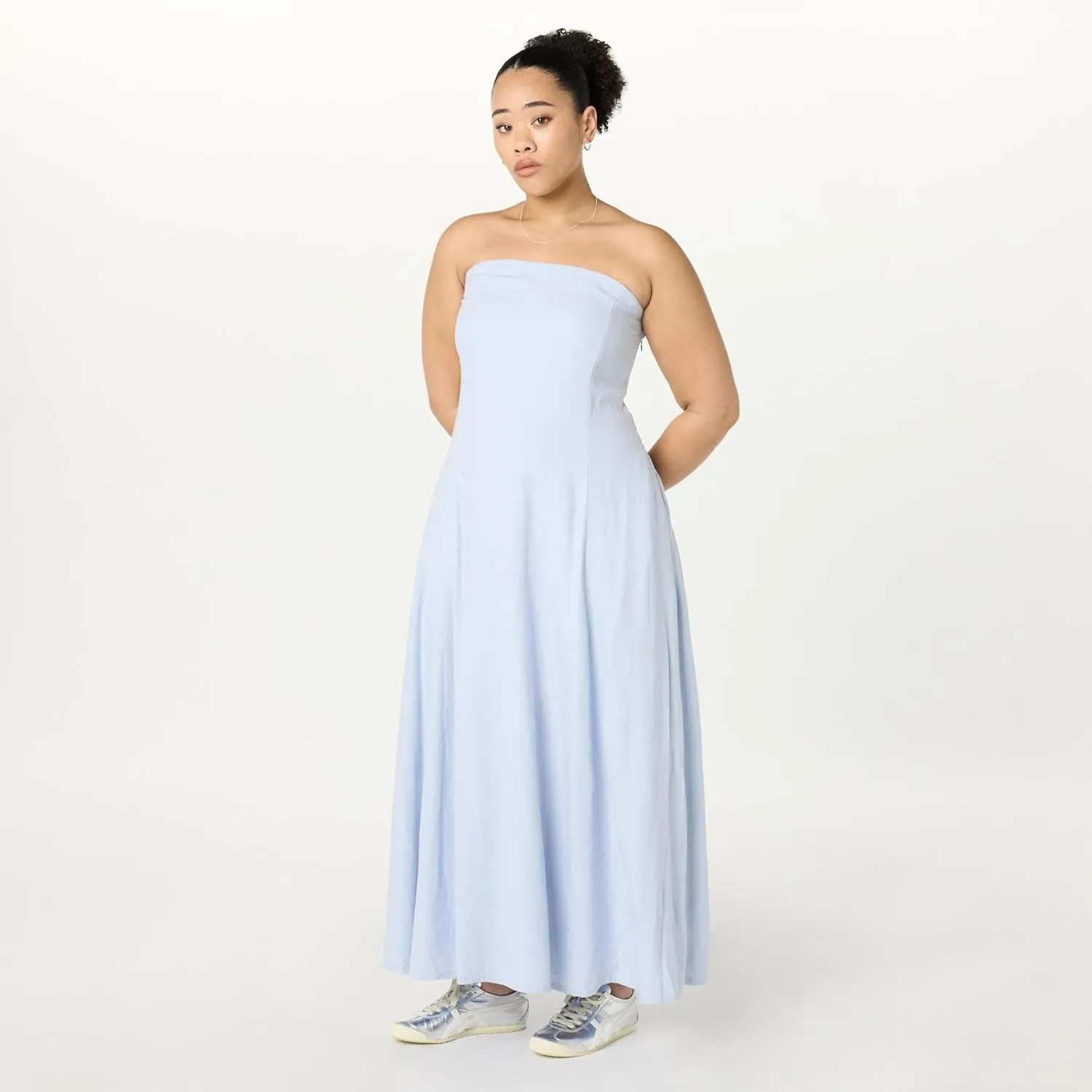 The Drop Women's Carlota Strapless Linen Maxi Dress