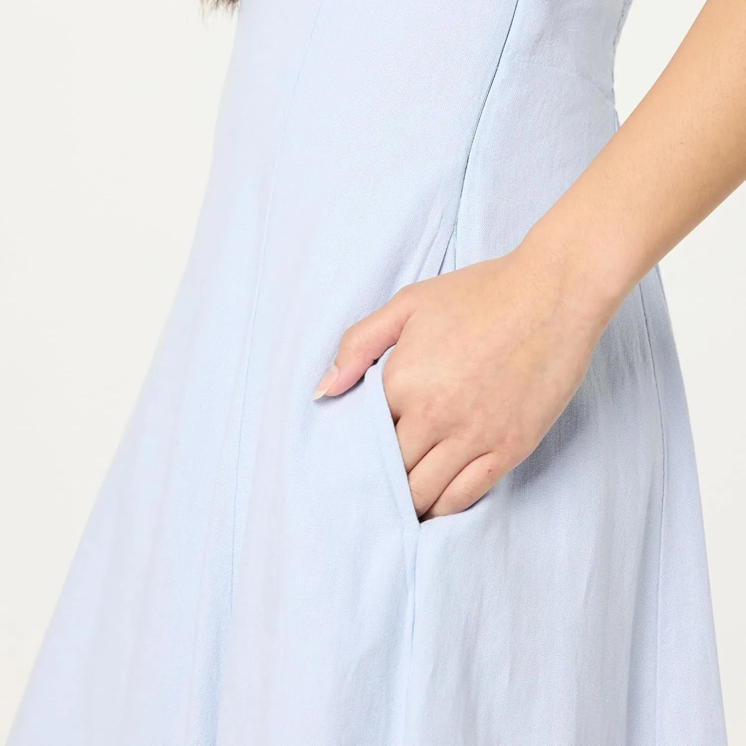The Drop Women's Carlota Strapless Linen Maxi Dress
