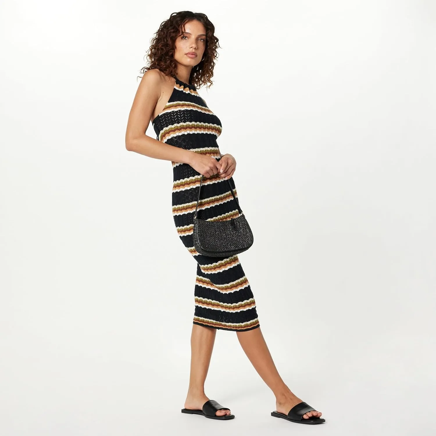 The Drop Women's Jayla Sleeveless Crochet Midi Dress