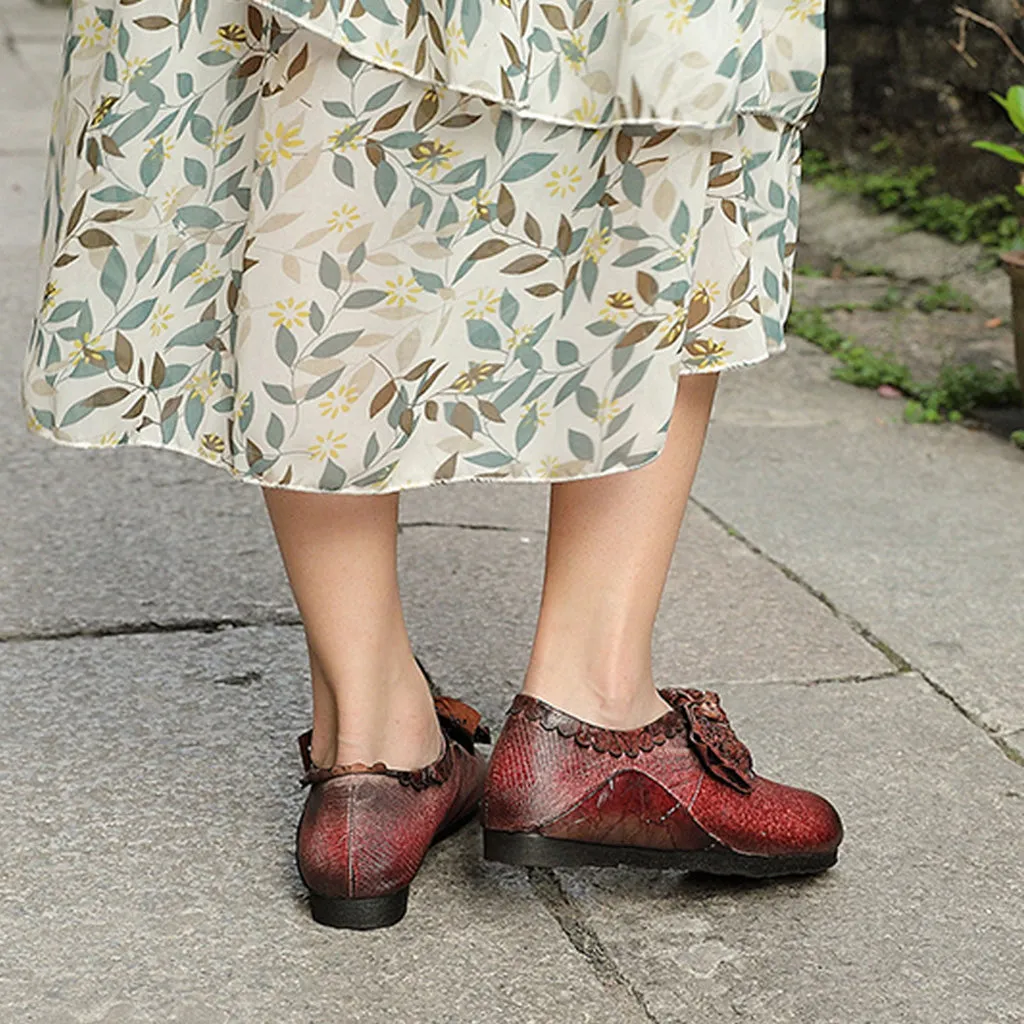 Winter Handmade Retro Leather Flat Shoes | Gift Shoes