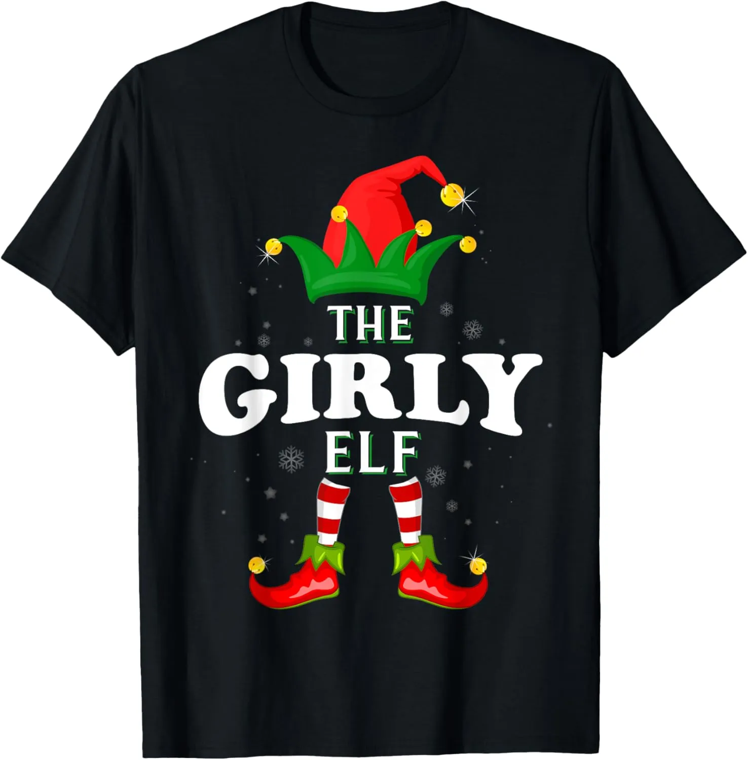 Xmas Girly Elf Family Matching Christmas Pajama T-Shirt